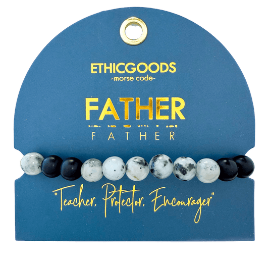 8mm Morse Code Bracelet Men's Extended Size | FATHER - Recetas Fair Trade