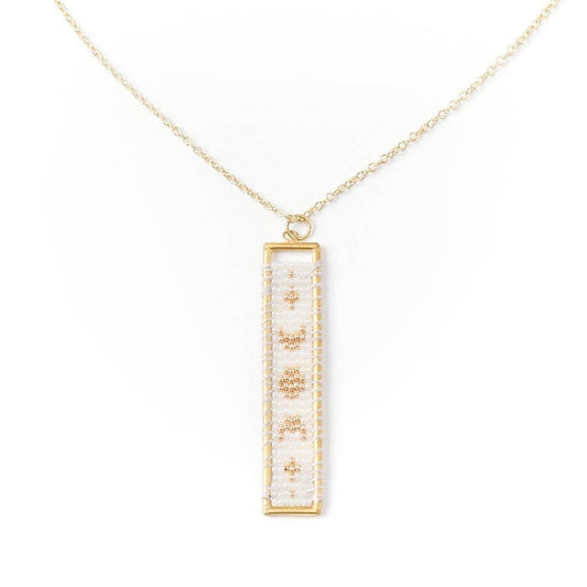 Adiya Moon Phase White Beaded Necklace - Fair Trade Jewelry