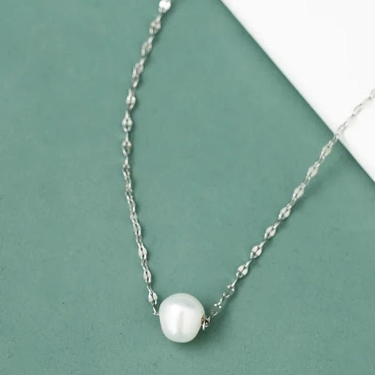 Annie Silver Pearl Necklace