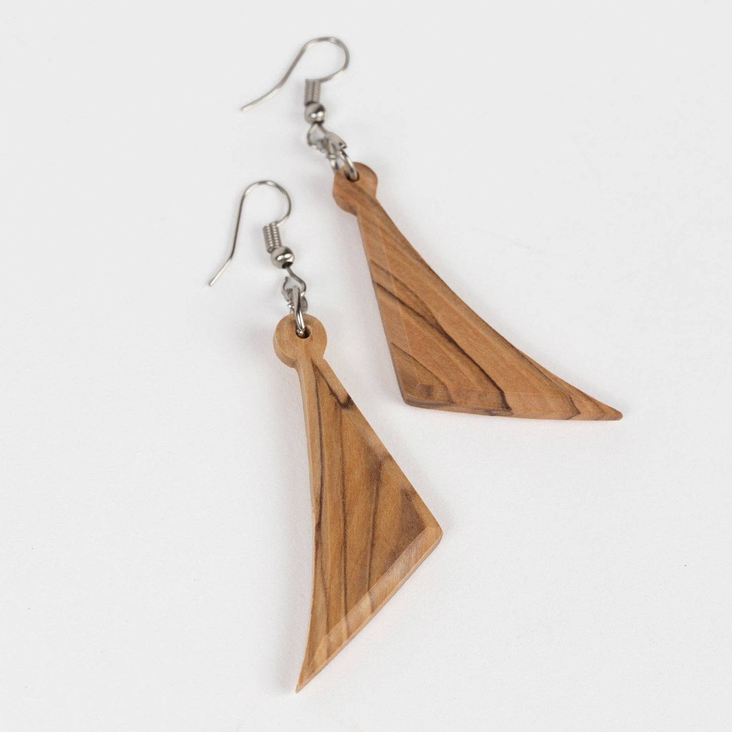 Ashriea Olive Wood Drop Earrings