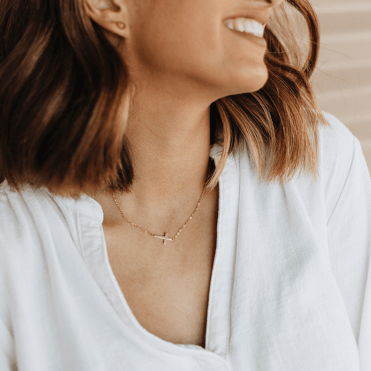 At the Cross Necklace in Gold - Recetas Fair Trade