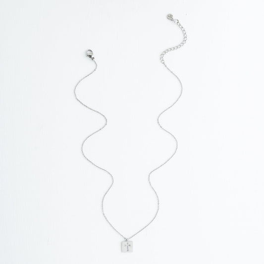 Axis Silver Cross Necklace