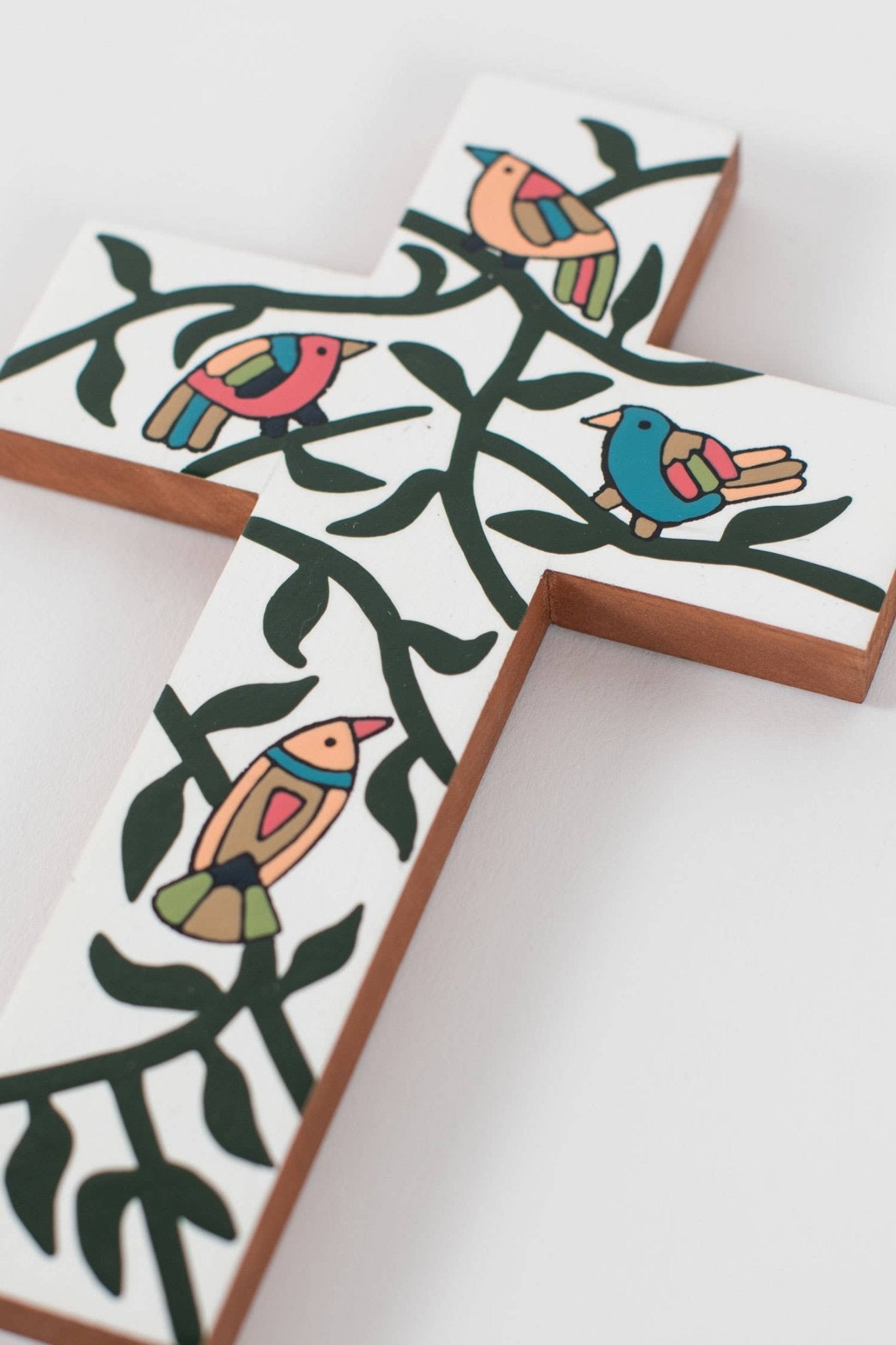 Birdsong Painted Cross