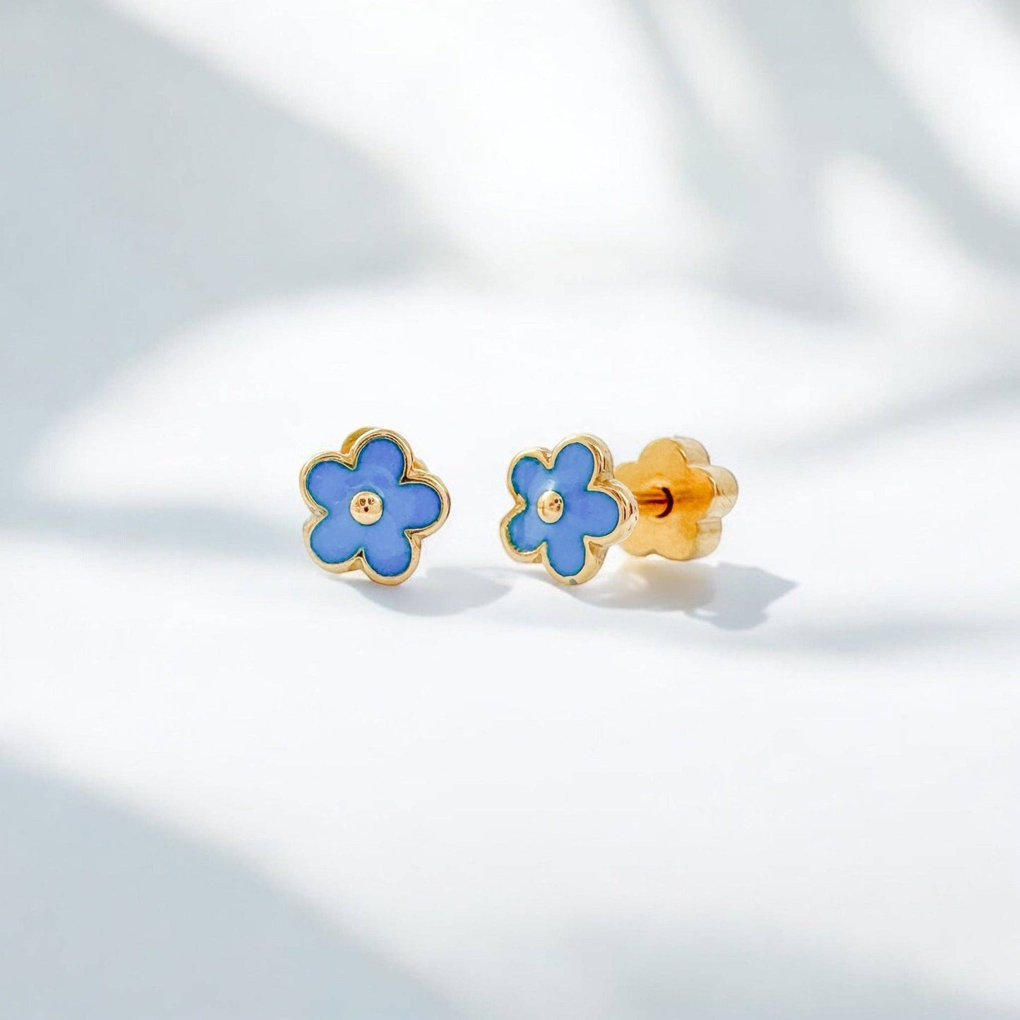 Blue Flowers Tiny Stud Earrings - Recetas Fair Trade