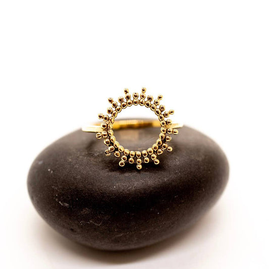 Brass Open Circle Ray Ring - Recetas Fair Trade