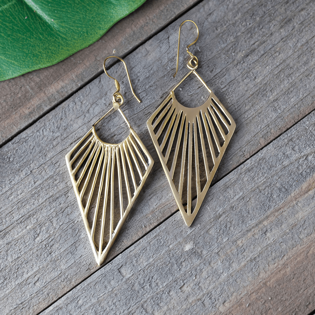 Brass Sunrise Earring - Recetas Fair Trade
