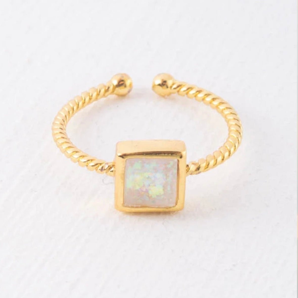 Bright Ring in Glistening White and Gold