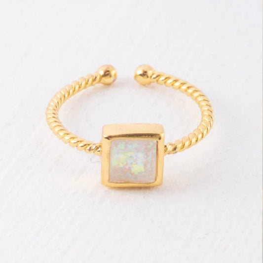Bright Ring in Glistening White and Gold