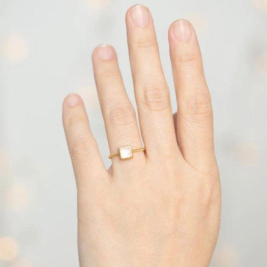 Bright Ring in Glistening White and Gold