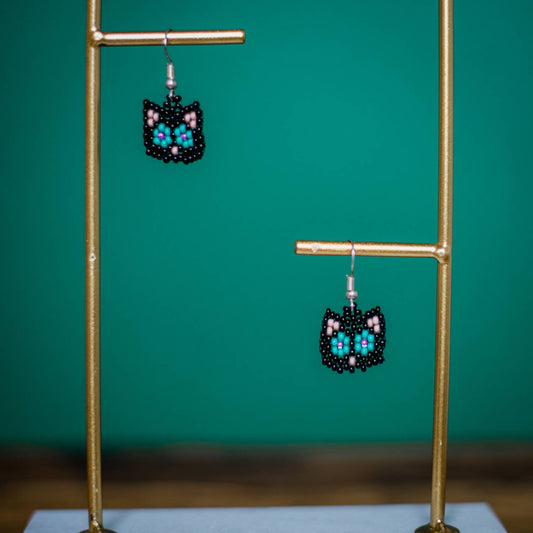 Cat Beaded Earrings