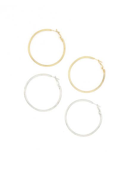 Classic Recycled Metal Hoop Earrings - Recetas Fair Trade