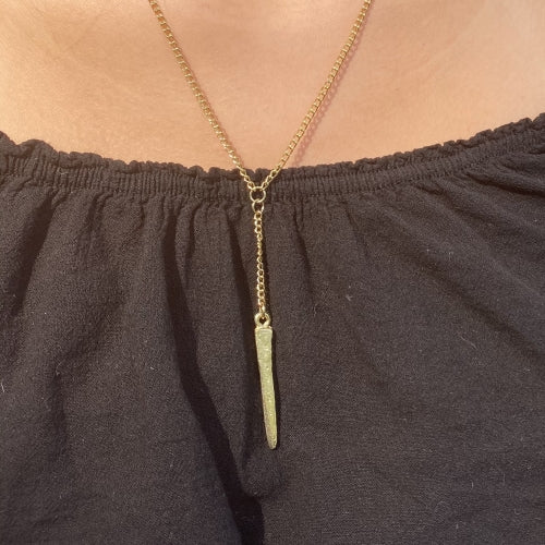 Cone Pendant Goldtone Neckace - Recetas Fair Trade