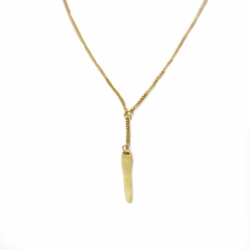 Cone Pendant Goldtone Neckace - Recetas Fair Trade