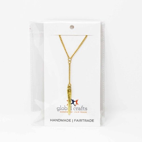 Cone Pendant Goldtone Neckace - Recetas Fair Trade