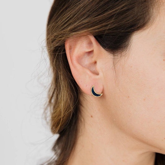 Crescent Studs Black - Recetas Fair Trade