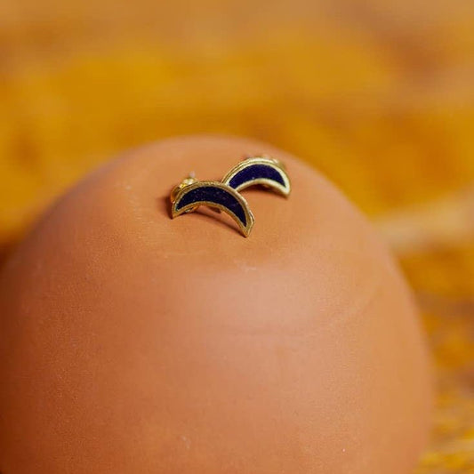 Crescent Studs Black - Recetas Fair Trade