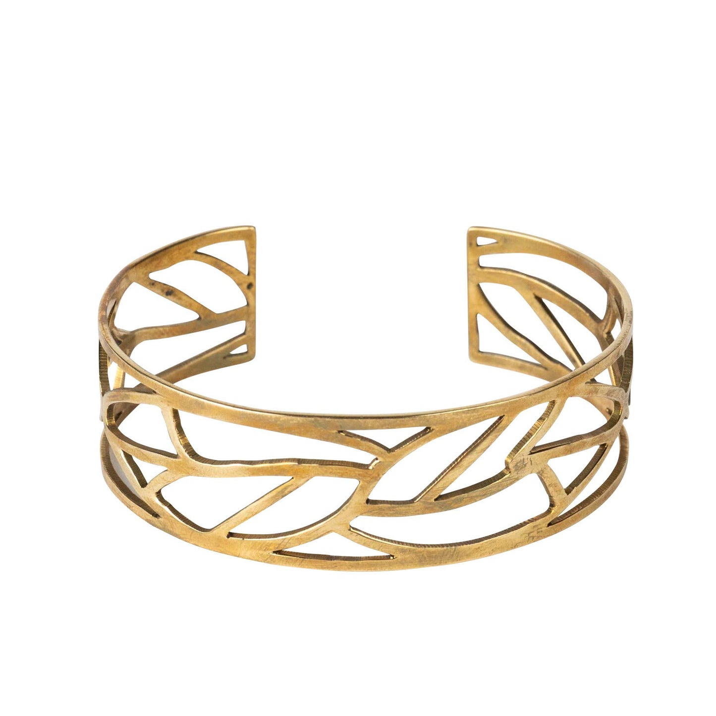 Cut Leaves Brass Bangle - Recetas Fair Trade