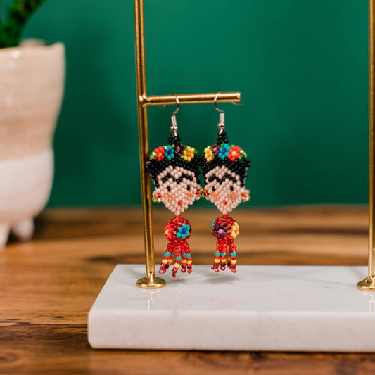 Dancing Frida Beaded Earrings - Recetas Fair Trade