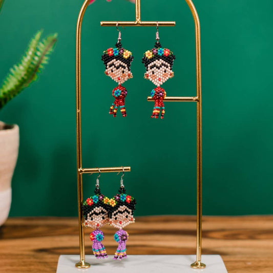 Dancing Frida Beaded Earrings - Recetas Fair Trade