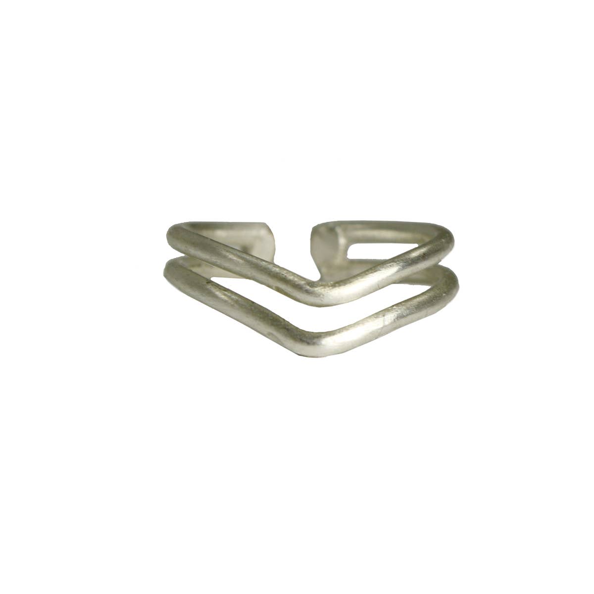 Double V Ring - Silver - Recetas Fair Trade