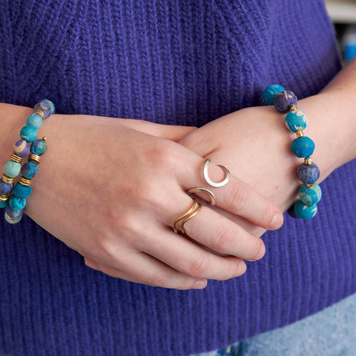 Double V Ring - Silver - Recetas Fair Trade