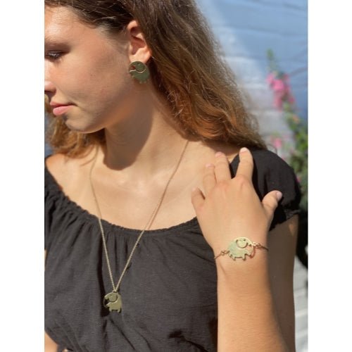 Elephant Brass Stud Earrings - Recetas Fair Trade