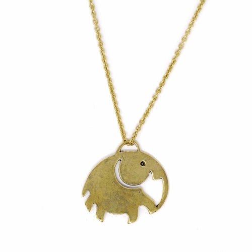 Elephant Pendant Brass Necklace - Recetas Fair Trade