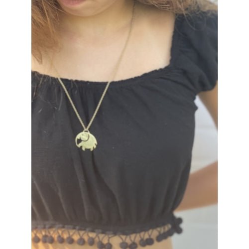 Elephant Pendant Brass Necklace - Recetas Fair Trade