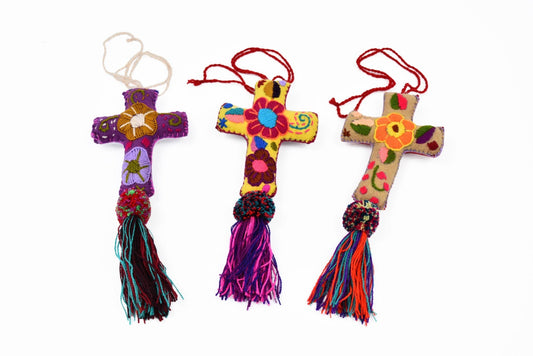 Embroidered Felt Cross - Recetas Fair Trade