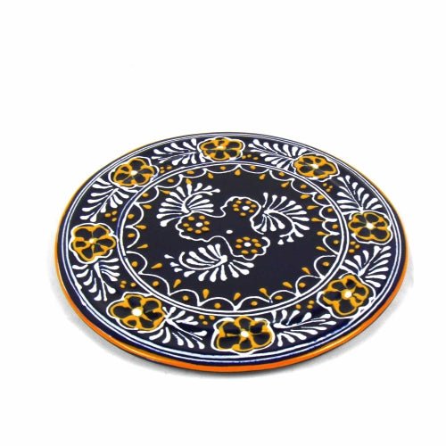 Encantada - Handmade Pottery 8" Trivet or Wall Hanging, Blue - Recetas Fair Trade