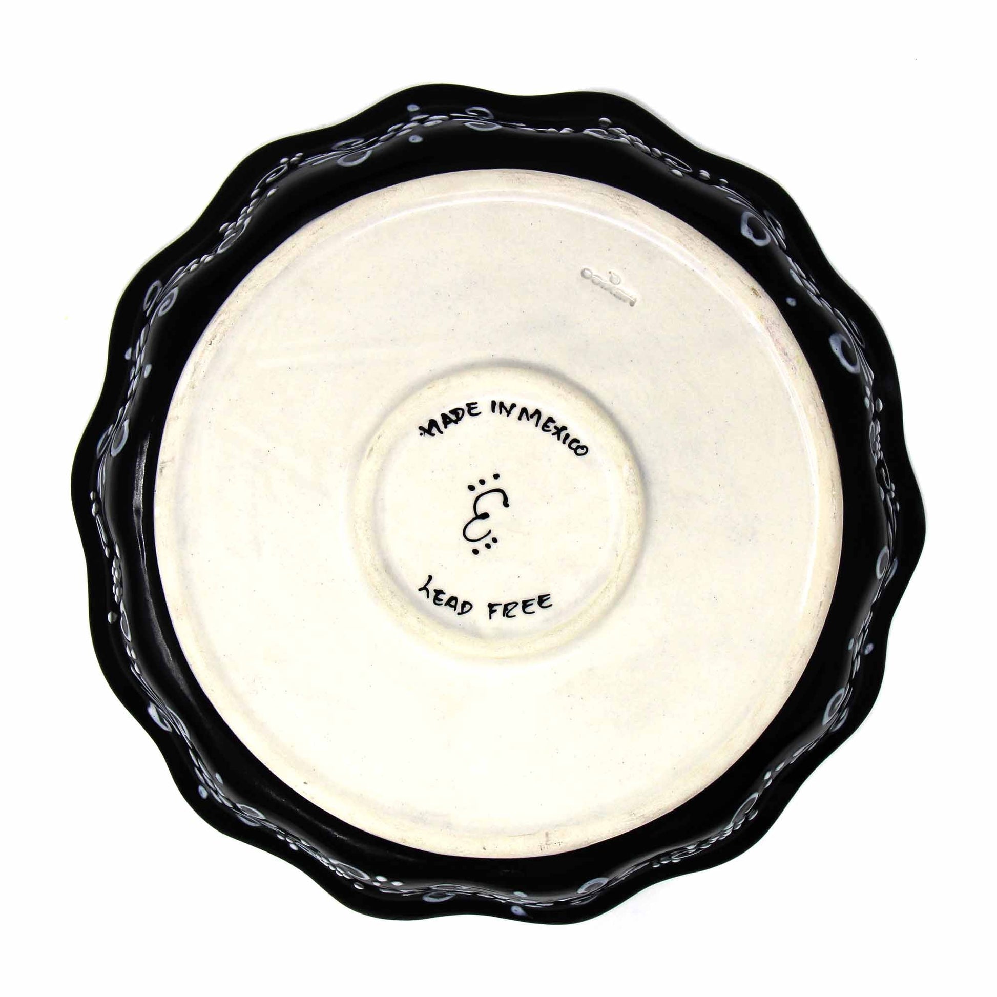 Encantada Handmade Pottery Serving Dish, Black & White - Recetas Fair Trade