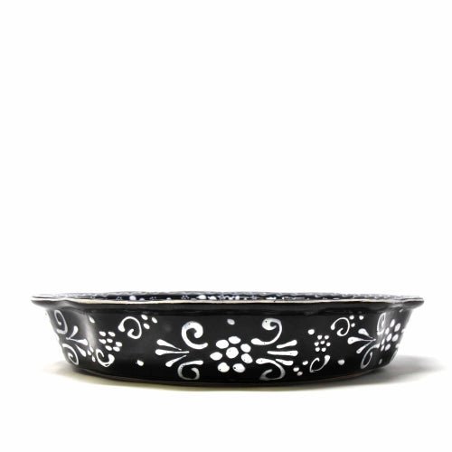 Encantada Handmade Pottery Serving Dish, Black & White - Recetas Fair Trade