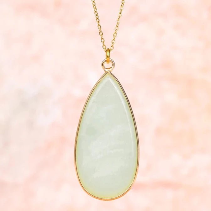 Everlasting Teardrop Necklace in Amazonite - Recetas Fair Trade