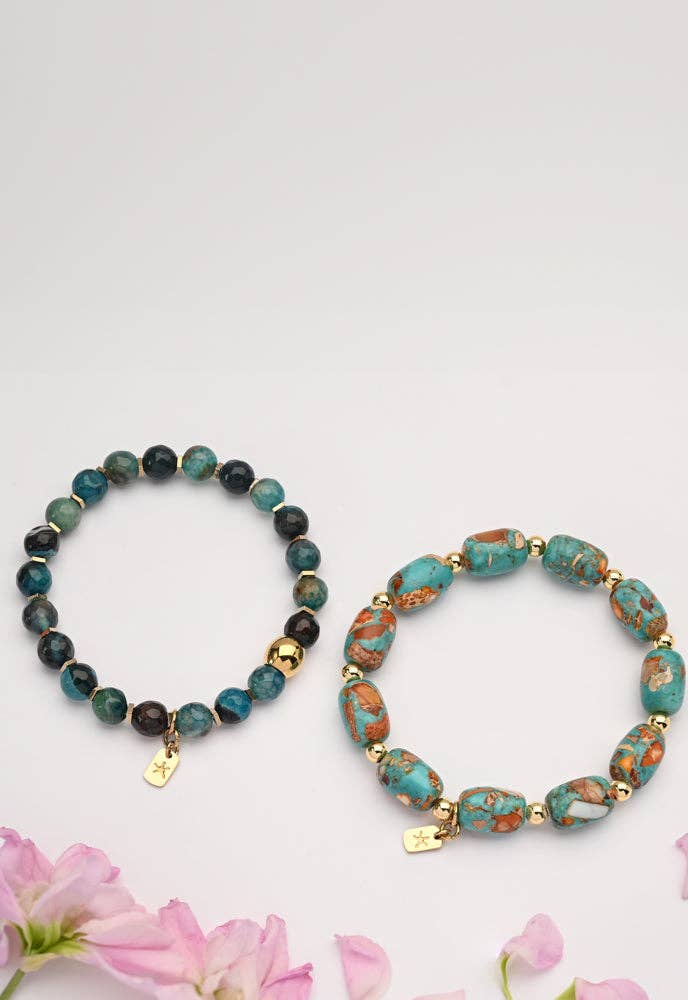 Ewa Beaded Green Agate Bracelet - Recetas Fair Trade
