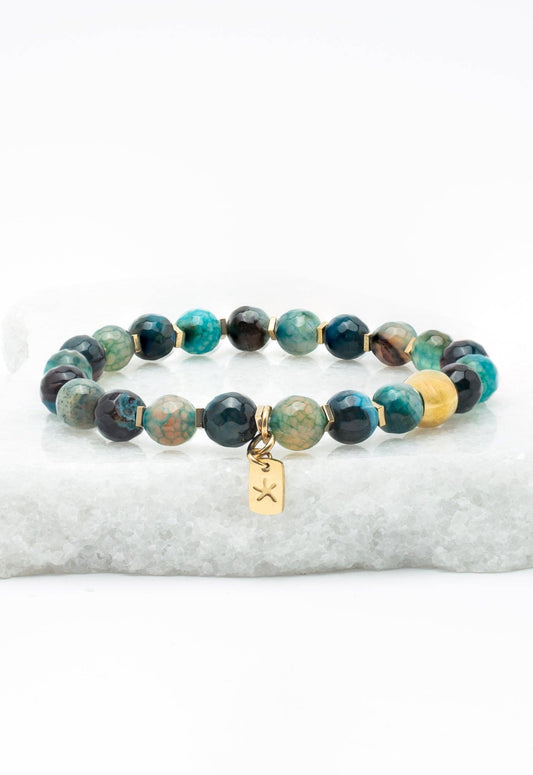 Ewa Beaded Green Agate Bracelet - Recetas Fair Trade