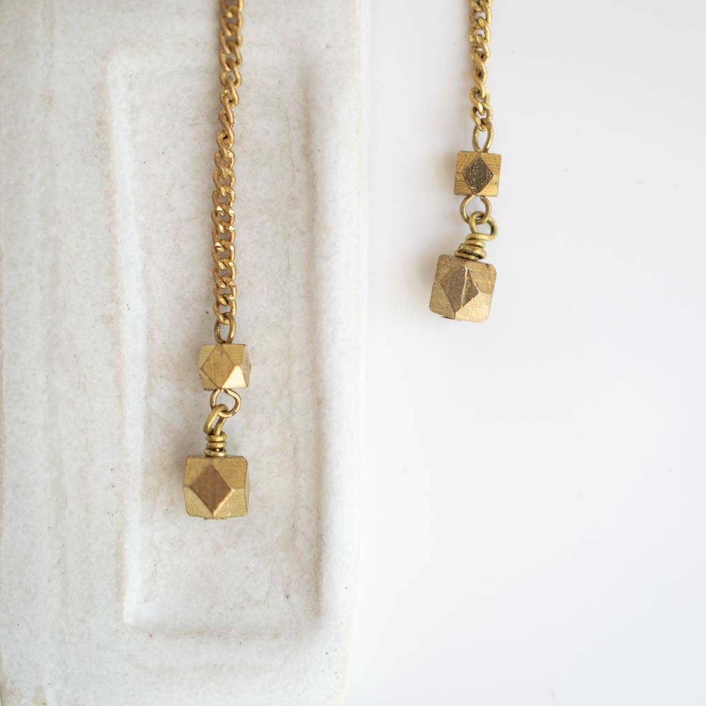 Faceted Dangle Earrings - Recetas Fair Trade