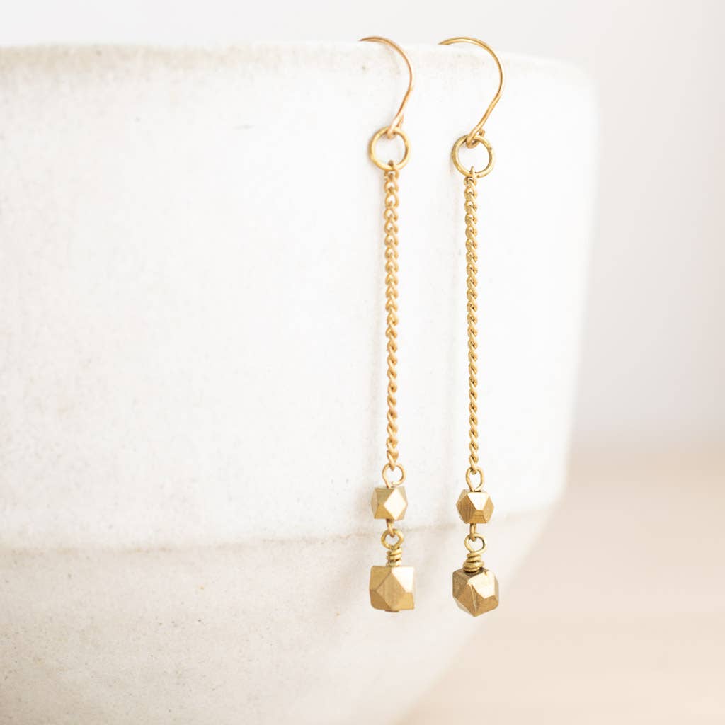 Faceted Dangle Earrings - Recetas Fair Trade