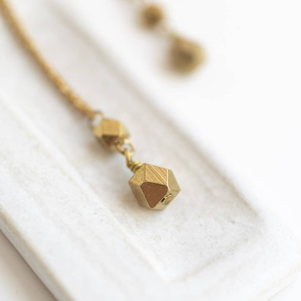 Faceted Dangle Earrings - Recetas Fair Trade