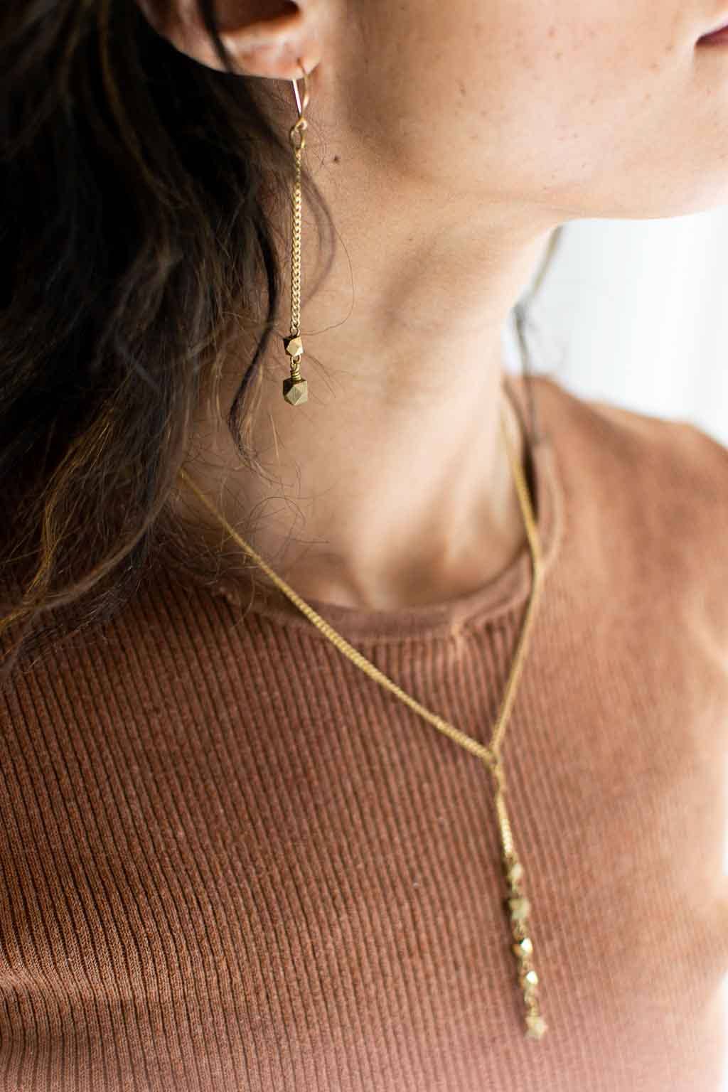 Faceted Dangle Earrings - Recetas Fair Trade