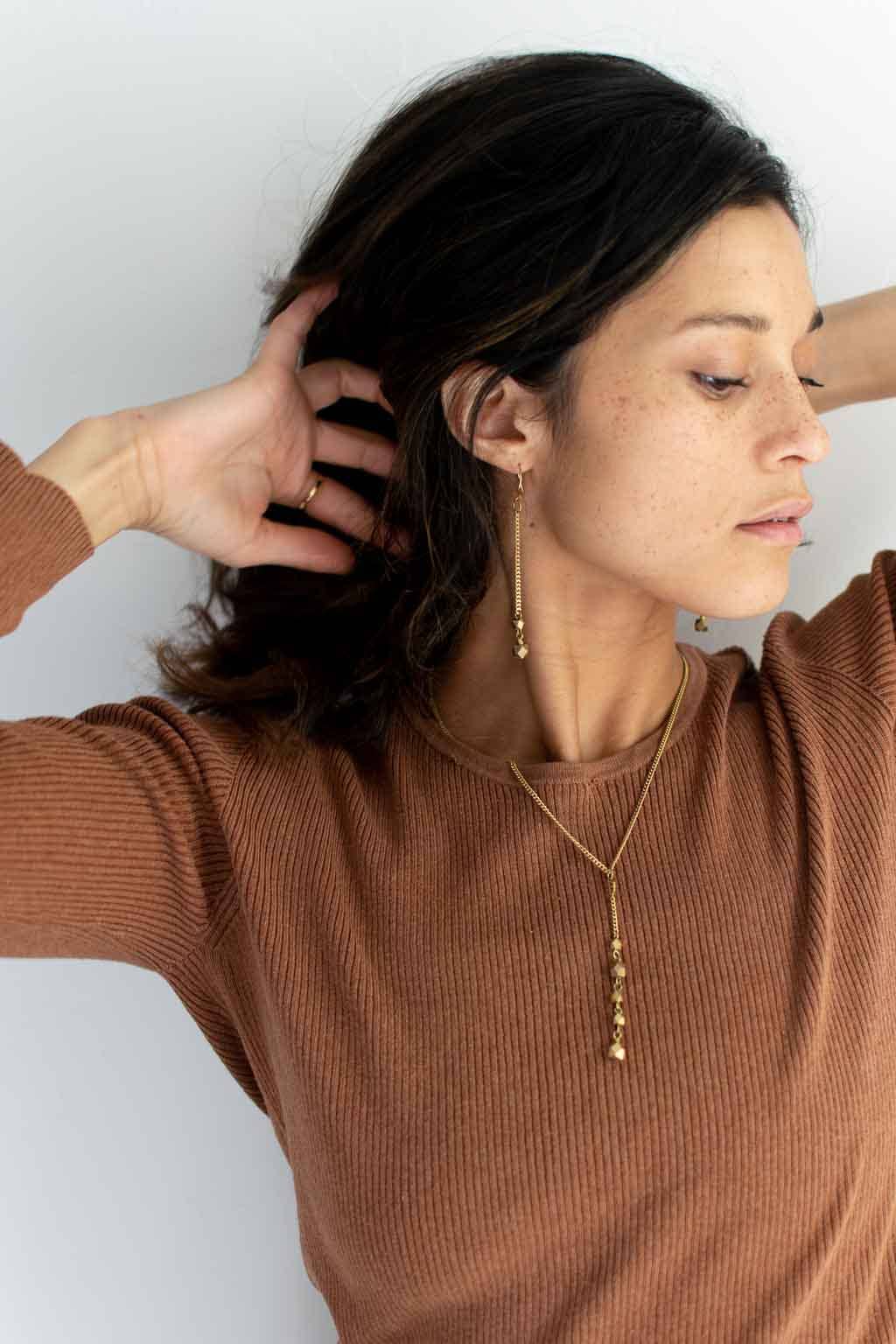 Faceted Lariat Necklace - Recetas Fair Trade