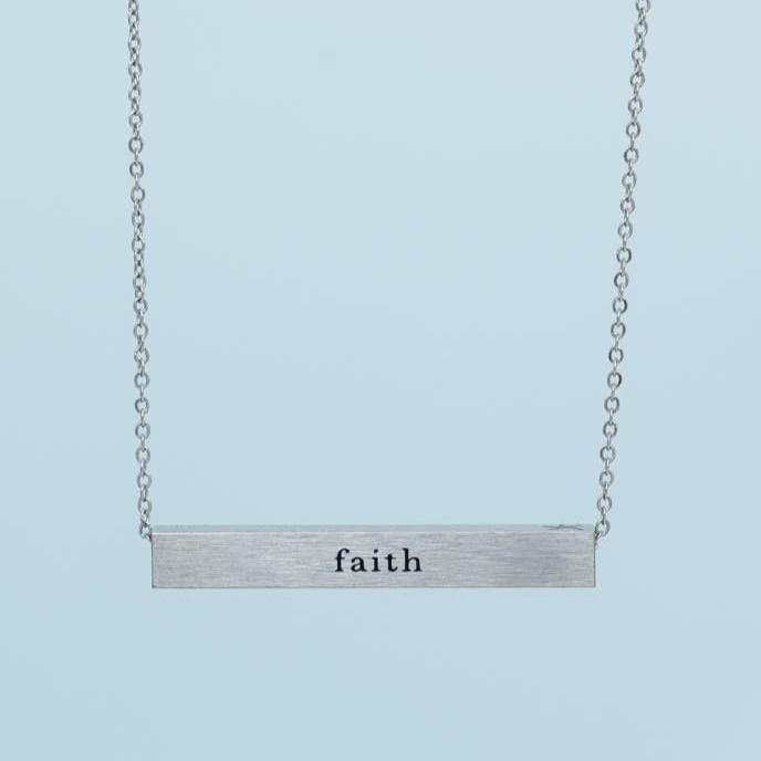 Faith Silver Bar Necklace - Recetas Fair Trade