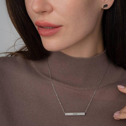 Faith Silver Bar Necklace - Recetas Fair Trade