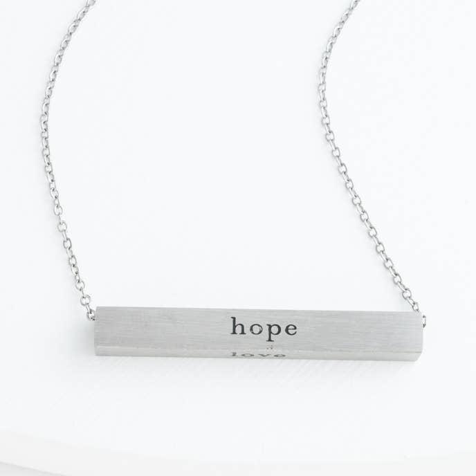 Faith Silver Bar Necklace - Recetas Fair Trade