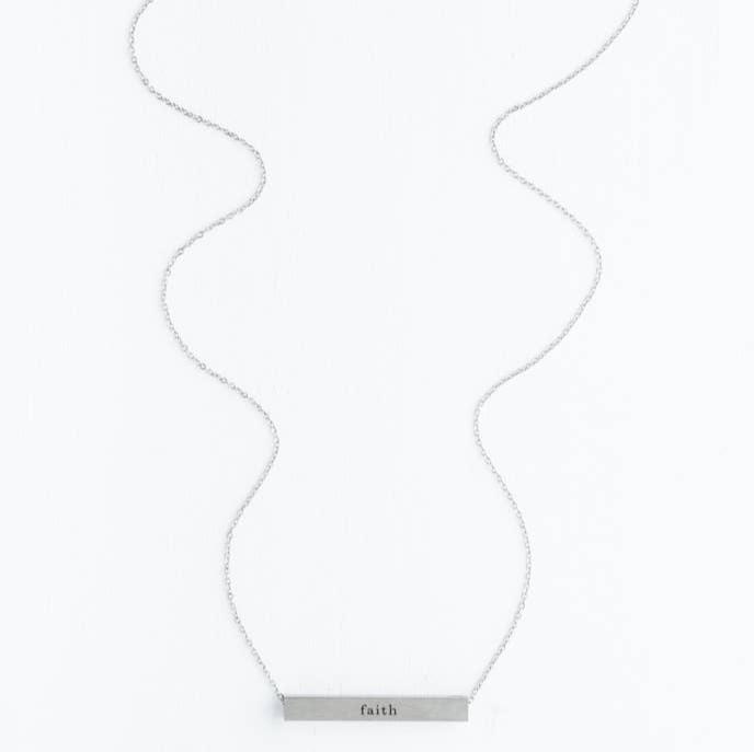 Faith Silver Bar Necklace - Recetas Fair Trade