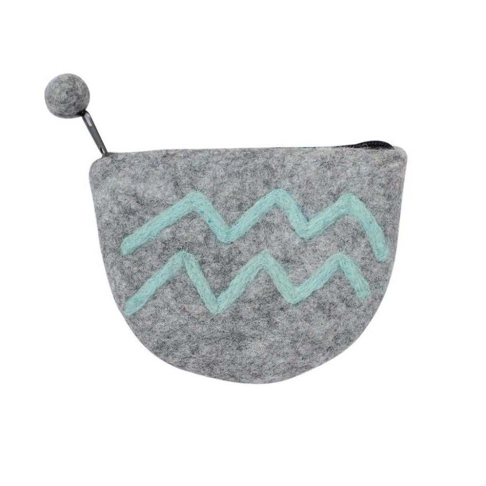 Felt Aquarius Zodiac Coin Purse - Global Groove - Recetas Fair Trade