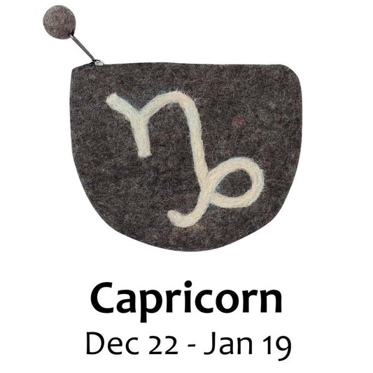 Felt Capricorn Zodiac Coin Purse - Global Groove - Recetas Fair Trade