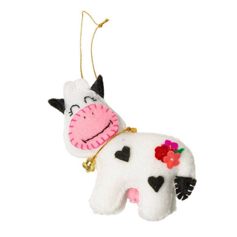 Felt Cow Ornament - Recetas Fair Trade