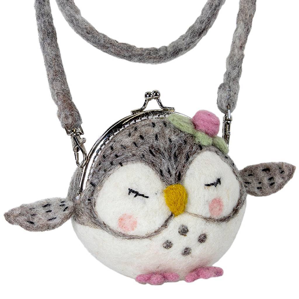 Felt Critter Purse: Olivia Owl - Wild Woolies (P) - Recetas Fair Trade