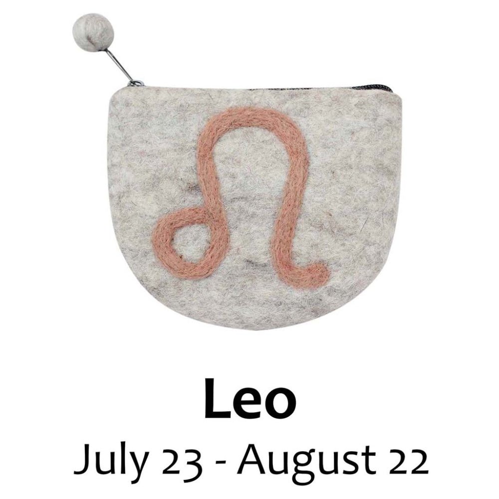 Felt Leo Zodiac Coin Purse - Global Groove - Recetas Fair Trade