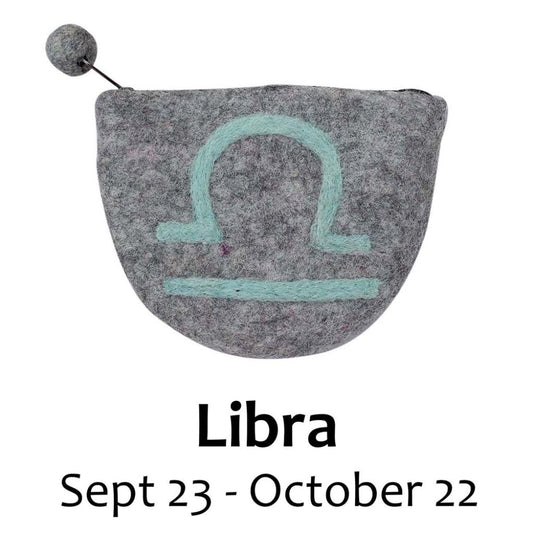 Felt Libra Zodiac Coin Purse - Global Groove - Recetas Fair Trade